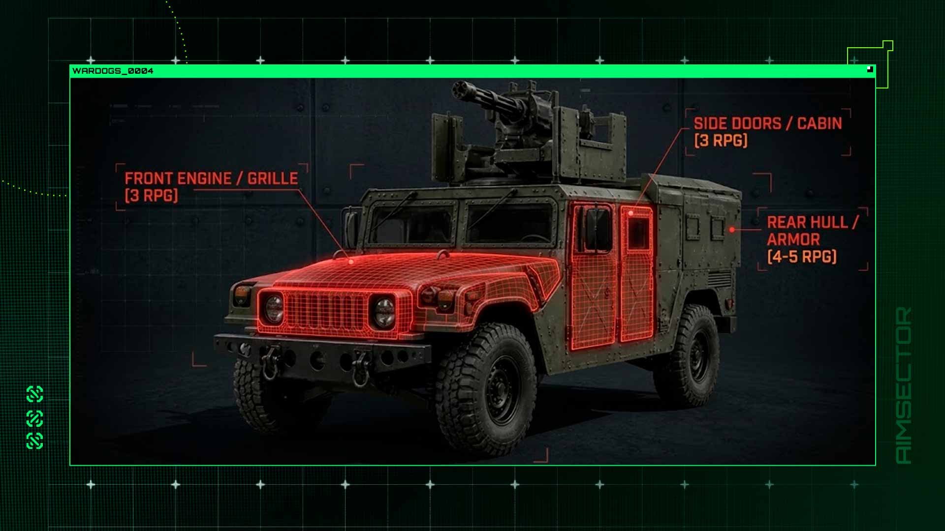 Wardogs Humvee weak spots and reduced-damage zones